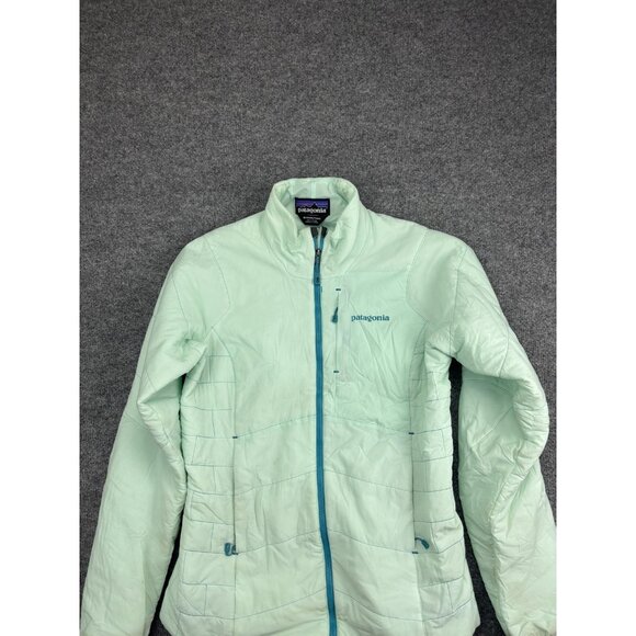 Patagonia Radalie Jacket Womens Medium Mint Green Quilted Insulated Zip Pockets - Picture 1 of 10